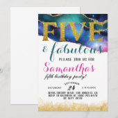 Uitnodiging voor vijf of vijf meisjes (Voorkant / Achterkant)