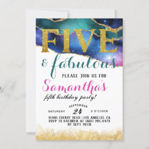 Uitnodiging voor vijf of vijf meisjes