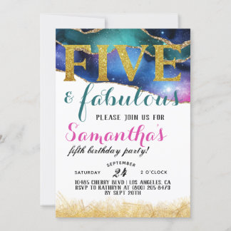 Uitnodiging voor vijf of vijf meisjes