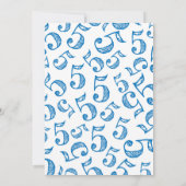 Uitnodiging voor vijfde verjaardag High Five Blauw (Achterkant)