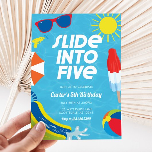 Uitnodiging voor vijfde verjaardagsfeestje met gli