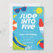 Uitnodiging voor vijfde verjaardagsfeestje met gli (Voorkant)