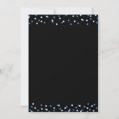 Uitnodiging voor vijftigste verjaardag met blauwe (Achterkant)