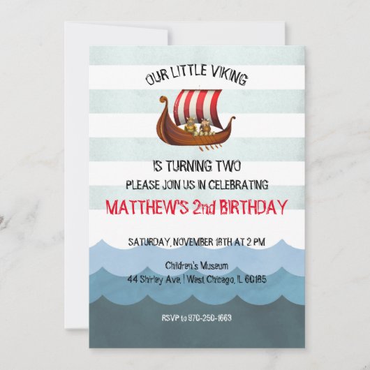 Uitnodiging voor Viking Thema Party (Voorkant)