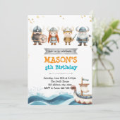 Uitnodiging voor Viking verjaardagsfeestje (Staand voorkant)