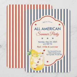 Uitnodiging voor vintage Americana zomerfeest