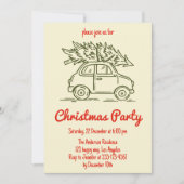 Uitnodiging voor Vintage Auto Kerstfeest (Voorkant)