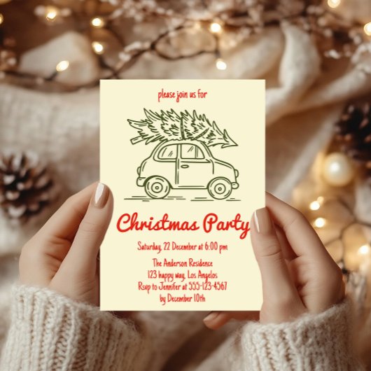 Uitnodiging voor Vintage Auto Kerstfeest