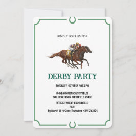 Uitnodiging voor Vintage Derby Paardenrace Feest