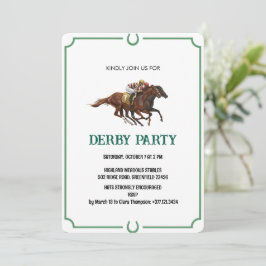 Uitnodiging voor Vintage Derby Paardenrace Feest