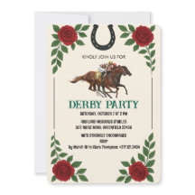 Uitnodiging voor Vintage Derby Paardenrace Feest
