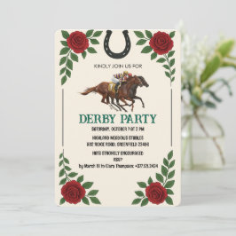 Uitnodiging voor Vintage Derby Paardenrace Feest