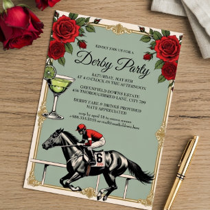 Uitnodiging voor Vintage Derby Paardenrace Feest 2