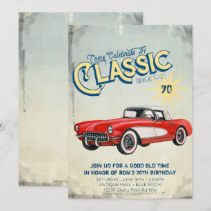 Uitnodiging voor Vintage Garage Poster Feestje