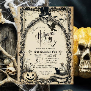Uitnodiging voor Vintage Gotisch Halloween-feest m