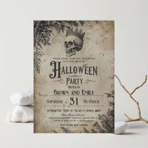 Uitnodiging voor Vintage Gotisch Halloween-feest m