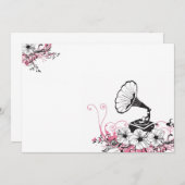 Uitnodiging voor vintage grammofoon (Voorkant / Achterkant)