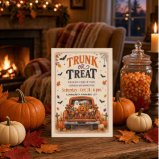 Uitnodiging voor vintage Halloween-vrachtwagen 'Tr