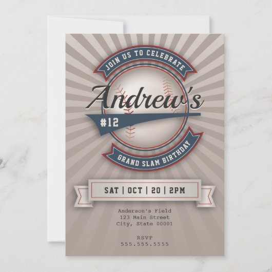 Uitnodiging voor vintage honkbal (Voorkant)