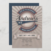 Uitnodiging voor vintage honkbal (Voorkant / Achterkant)