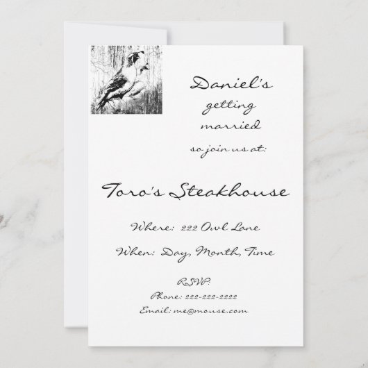 Uitnodiging voor vintage ontwerp California Quail- (Achterkant)