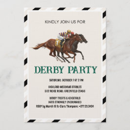 Uitnodiging voor Vintage Paardenrace Derby Feest