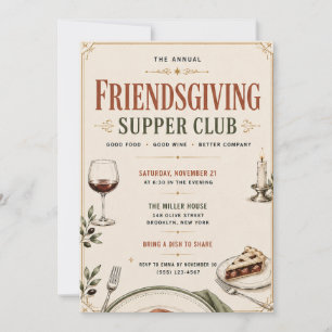 Uitnodiging voor Vintage Supper Club Friendsgiving