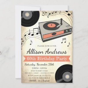 Uitnodiging voor Vintage Vinyl Platenfeest