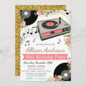 Uitnodiging voor Vintage Vinyl Record Feestje (Voorkant / Achterkant)