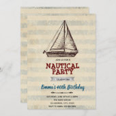 Uitnodiging voor vintage zeilboot (Voorkant / Achterkant)