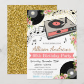 Uitnodiging voor Vinyl Plat Party (Voorkant / Achterkant)