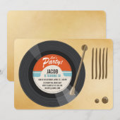  uitnodiging voor Vinyl Record Birthday Oldies (Voorkant / Achterkant)