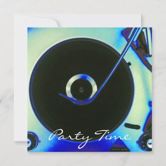 uitnodiging voor vinylplaat met retro (Voorkant)