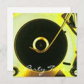  uitnodiging voor vinylplaat met retro (Voorkant / Achterkant)