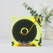  uitnodiging voor vinylplaat met retro (Staand voorkant)