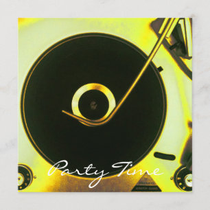  uitnodiging voor vinylplaat met retro