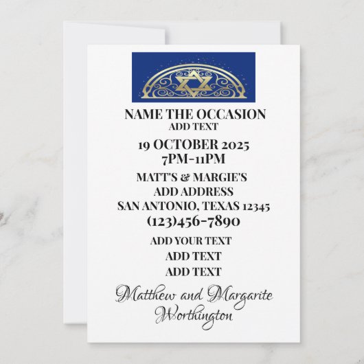 Uitnodiging voor VIP-toelating Joodse Davidsster (Achterkant)