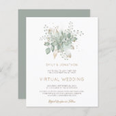 Uitnodiging voor virtuele bruiloft via budgetvulpa (Voorkant / Achterkant)