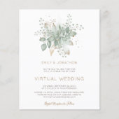 Uitnodiging voor virtuele bruiloft via budgetvulpa (Voorkant)