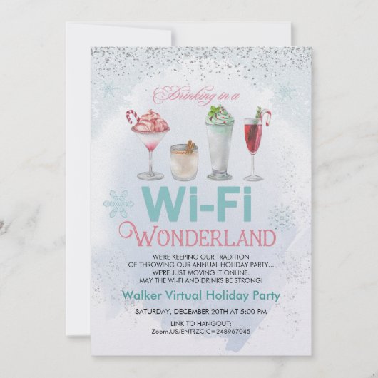 Uitnodiging voor virtuele feestdagen voor kerstfee (Voorkant)