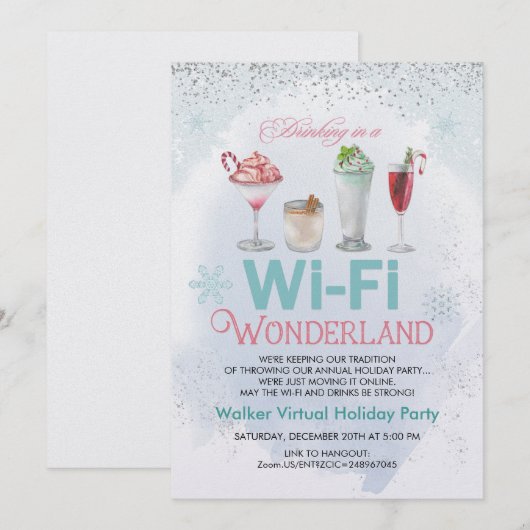 Uitnodiging voor virtuele feestdagen voor kerstfee (Voorkant / Achterkant)