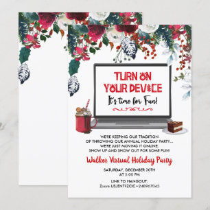 Uitnodiging voor virtuele feestdagen voor kerstfee