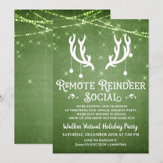 Uitnodiging voor virtuele feestdagen voor kerstfee (Voorkant / Achterkant)
