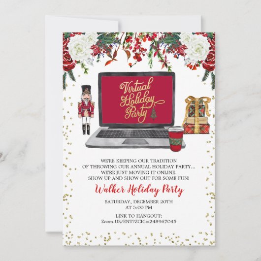 Uitnodiging voor virtuele feestdagen voor kerstfee (Voorkant)