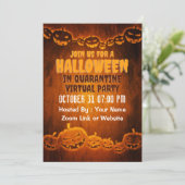 Uitnodiging voor virtuele halloween-partij (Staand voorkant)