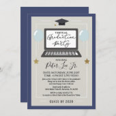 Uitnodiging voor virtuele mannelijke graduatiepart (Voorkant / Achterkant)