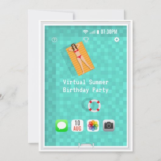 Uitnodiging voor virtuele zomervakantie (Voorkant)