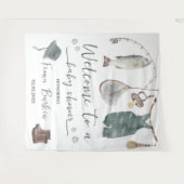 Uitnodiging voor Vis Baby shower Wandkleed (Voorkant (horizontaal))