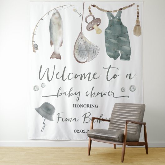 Uitnodiging voor Vis Baby shower Wandkleed (In situ)