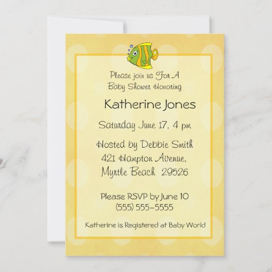 Uitnodiging voor visBaby shower (Voorkant)